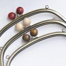 25cm (10"") Retro Metal Purse Frame /Handle Purse Frame Silver And Bronze 25cmx9cm beige
