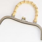 27cm Bronze Screwing Purse Frame With Natural Bamboo Handle 27cm ( 10"") 