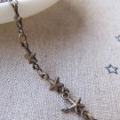 3.3 ft Antique Bronze Brass Star Link Chain A2038