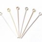 10 pcs 925 Sterling Silver Eye Pins Silver/Gold/Platinum 24 Gauge 20mm / Rose Gold