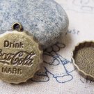 10 pcs of Antique Bronze Drink Bottle Cap Charms 24mm A2902