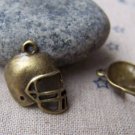 10 pcs of Antique Bronze Football Helmet Charms 15x18mm A1486