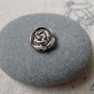 30 pcs Antique Silver Plum Flower Rondelle Beads A7240