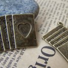 10 pcs of Antique Bronze Poker Cards Royal Flush Charms 22x30mm A538
