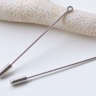 30 pcs Platinum Silvery Gray Eyepin Pin Clutch Brooch  63mm A3291