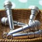 10 pcs of Antique Silver Microphone Charms 7x27mm A844