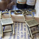 20 pcs Antique Bronze Flat Chair Charms 11.5x28mm A4636