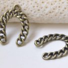 20 pcs Antique Bronze Horseshoe Connector Charms Pendants A1295