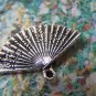 20 pcs Antique Silver Floral Folding Fan Charms A4943