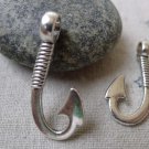 20 pcs Antiqued Silver Fish Hook Charms Pendants A6749
