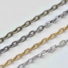 32ft (10m) Antique Bronze/Platinum/Gold/Gunmetal Flat Cable Chain Link Gold A8896