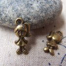 20 pcs of Antique Bronze Lovely Girl Charms 7x15mm A735