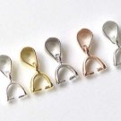 2 pcs 925 Solid Sterling Silver Pinch Bail Pendant Holder Large / Rose Gold