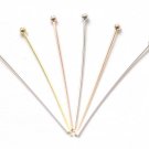 10 pcs 925 Sterling Silver Ball End Tip Headpins Silver/Gold/Platinum 24G 20mm / Gold