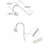 4 pcs (2 Pairs) 925 Sterling Silver Ball End Earring Hook Earwires 24G Sterling Silver