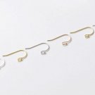 4 pcs (2 Pairs) 925 Sterling Silver Ball End Earring Hook Earwires 24G Rose Gold