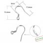 4 pcs (2 Pairs) 925 Sterling Silver Flat Coiled Earring Hook Earwires 0.7mm (22 Gauge) / Sterling Si