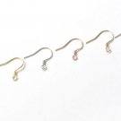 4 pcs (2 Pairs) 925 Sterling Silver Flat Coiled Earring Hook Earwires 0.7mm (22 Gauge) / Rose Gold
