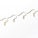 4 pcs (2 Pairs) 925 Sterling Silver Flat Coiled Earring Hook Earwires 0.7mm (22 Gauge) / Platinum