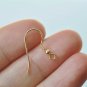 4 pcs (2 Pairs) Solid 925 Sterling Silver Ball Earring Hook Earwires Findings 0.65mm (23 Gauge) / Po