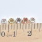 4 pcs 925 Solid Sterling Silver Rondelle Seamless Round Spacer Beads Size 3-7mm 5mm / Platinum