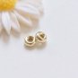4 pcs 925 Solid Sterling Silver Rondelle Seamless Round Spacer Beads Size 3-7mm 5mm / Gold