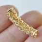 4 pcs 24K Champagne Gold Brass Curved Fancy Floral Tubes A384