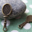 20 pcs of Antique Bronze Tennis Rackets Charms 10x28mm A1477