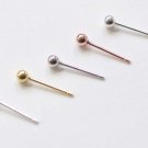 4 pcs (2 Pairs) 925 Sterling Silver Ball Earring Stud Post Polished 925 Silver / 4mm