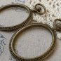 4 pcs Antique Bronze Oval Pocket Watch Frame Pendants A6307