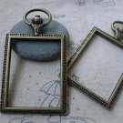 4 pcs Antique Bronze Rectangle Pocket Watch Frame Pendants A7780