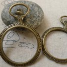 4 pcs Pocket Watch Frame Antique Bronze Round Pendants A6306