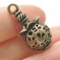Antique Bronze 3D Filigree Lantern Lamp Pendant Charms 13x28mm