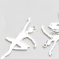 Antique Bronze/Silver Ballerina Charms Pendants Set of 10 Antique Silver