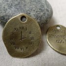 Irregular Clock Antique Bronze Charms 21x25mm Set of 10 pcs A5907
