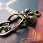 10 pcs Antique Bronze Floral Flip Flop Charms A3293