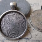 5 pcs Antique Silver Round Cabochon Base Settings 30mm