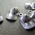 10 pcs of Antique Silver Lovely Baseball Cap Hat Charms 10x18mm A849