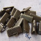 50 pcs Antique Bronze Ribbon End Clamp Fastener Clasps 13mm A2131