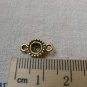 50 pcs Antique Gold Flower Round Connector Charms A6489