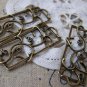 10 pcs Antique Bronze Vine Leaf Rectangle Charms Connectors A2085