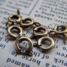 50 pcs of Antique Bronze Brass Spring Ring Clasps 6mm A3389