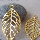 10 pcs Gold Filigree Tree Leaf Charms Pendants 26x44mm A4256