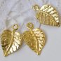 10 pcs Shiny Gold Leaf Charms 13x21mm A4583