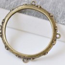 6 pcs Antique Bronze Circle Connector Pendants 43mm A3121