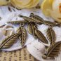 50 pcs of Antique Bronze Leaf Charms 7x16mm A320