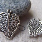 Antique Silver Filigree Leaf Charms 18x21mm Set of 20 A995