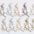 Brass Coral Branch Connectors Twig Pendants 30x52mm Set of 2 Antique Gold