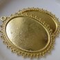 6 pcs Gold Oval Cameo Base Settings Match 30x40mm Cabochon A6092