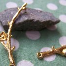 Gold Tree Branch Charms Pendants 13x41mm Set of 10 A3373